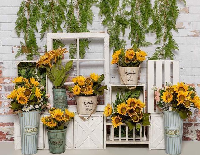 Sunflower Garden Gate backdrop