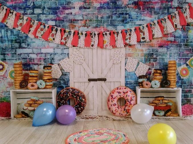 Donut Shop Brick backdrop