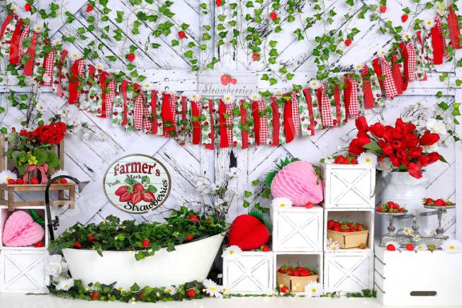 Strawberry Farmers Market backdrop