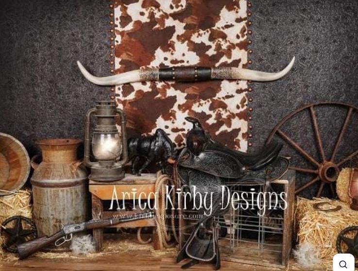 Western Saddle & Horns backdrop