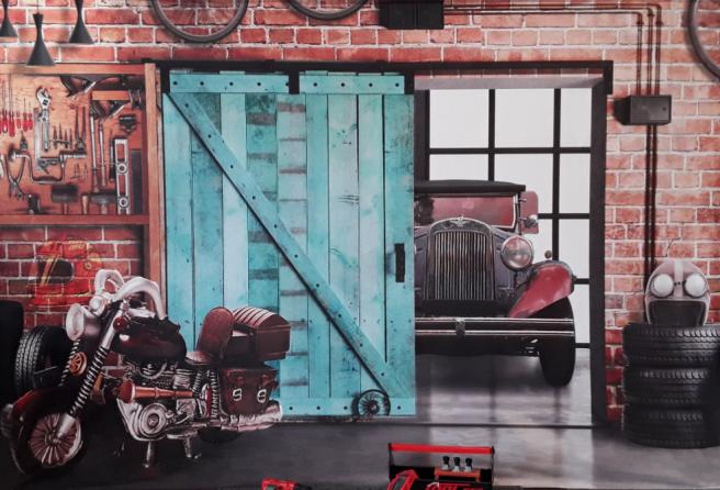 Vintage Garage backdrop