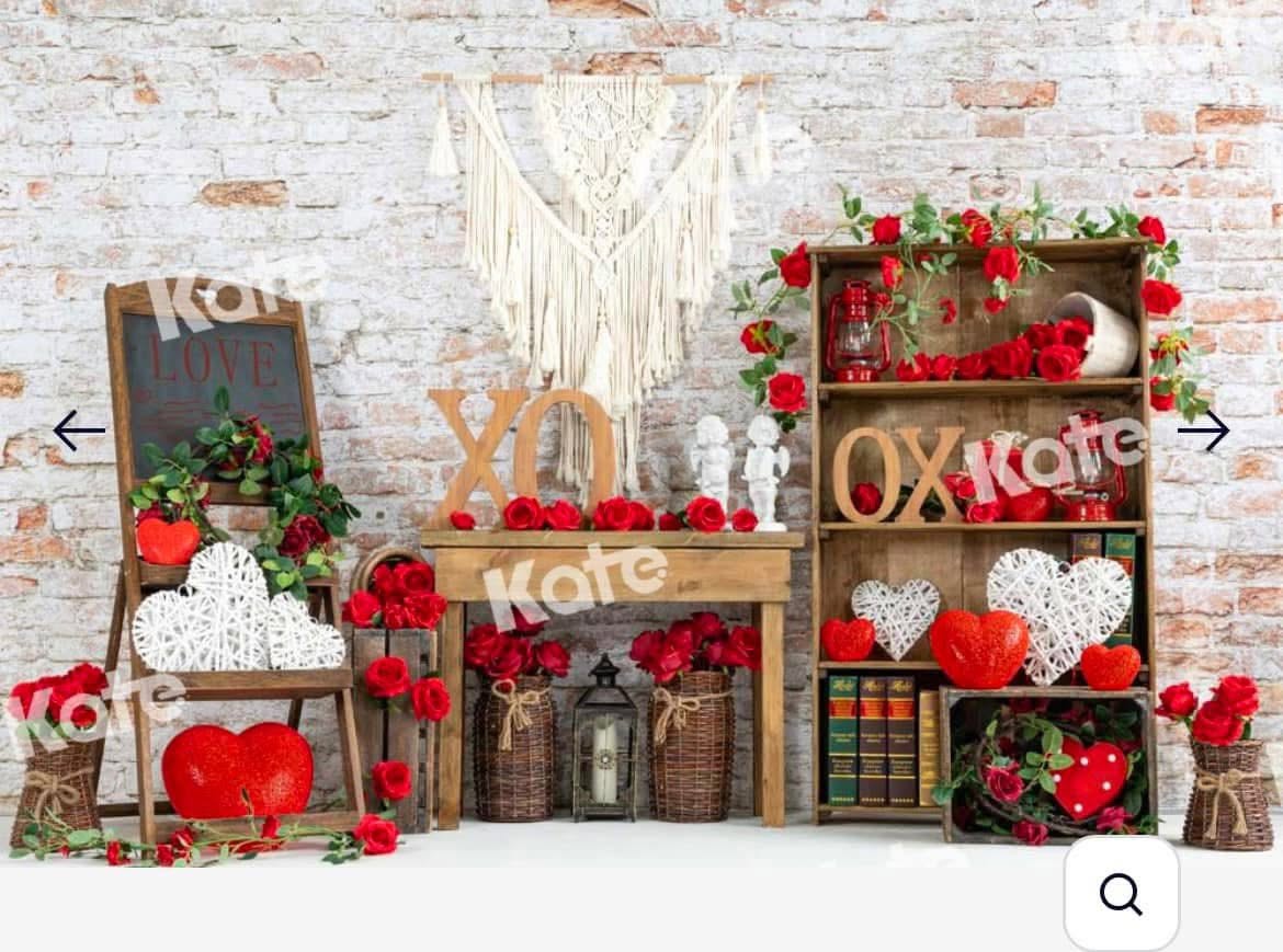 Rustic Valentine Shelf backdrop