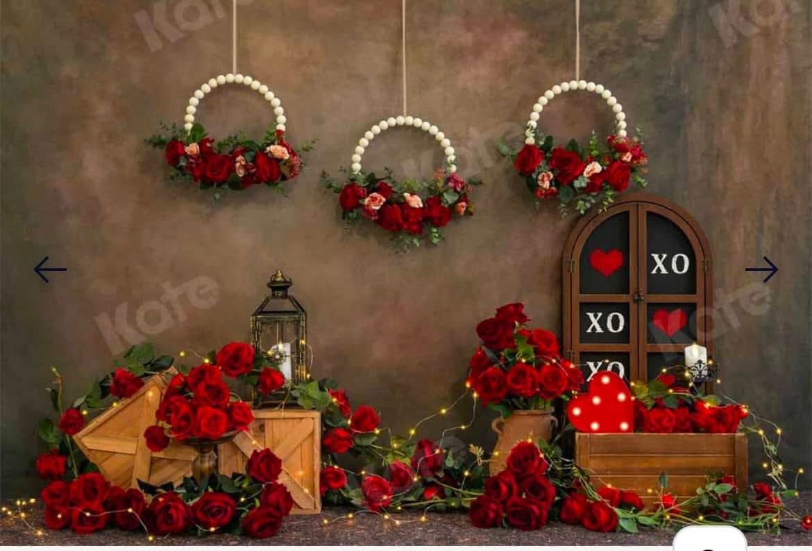 Rose Wreath Trio backdrop