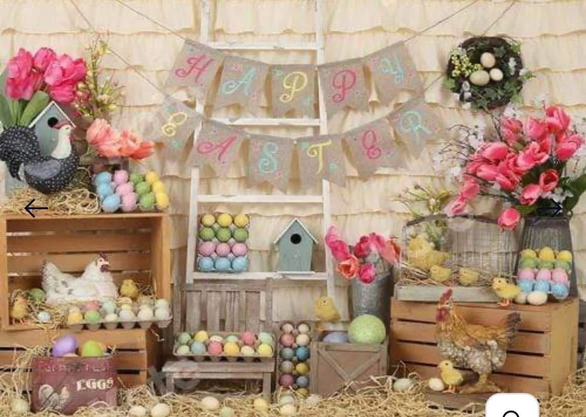 Happy Easter Farmhouse backdrop