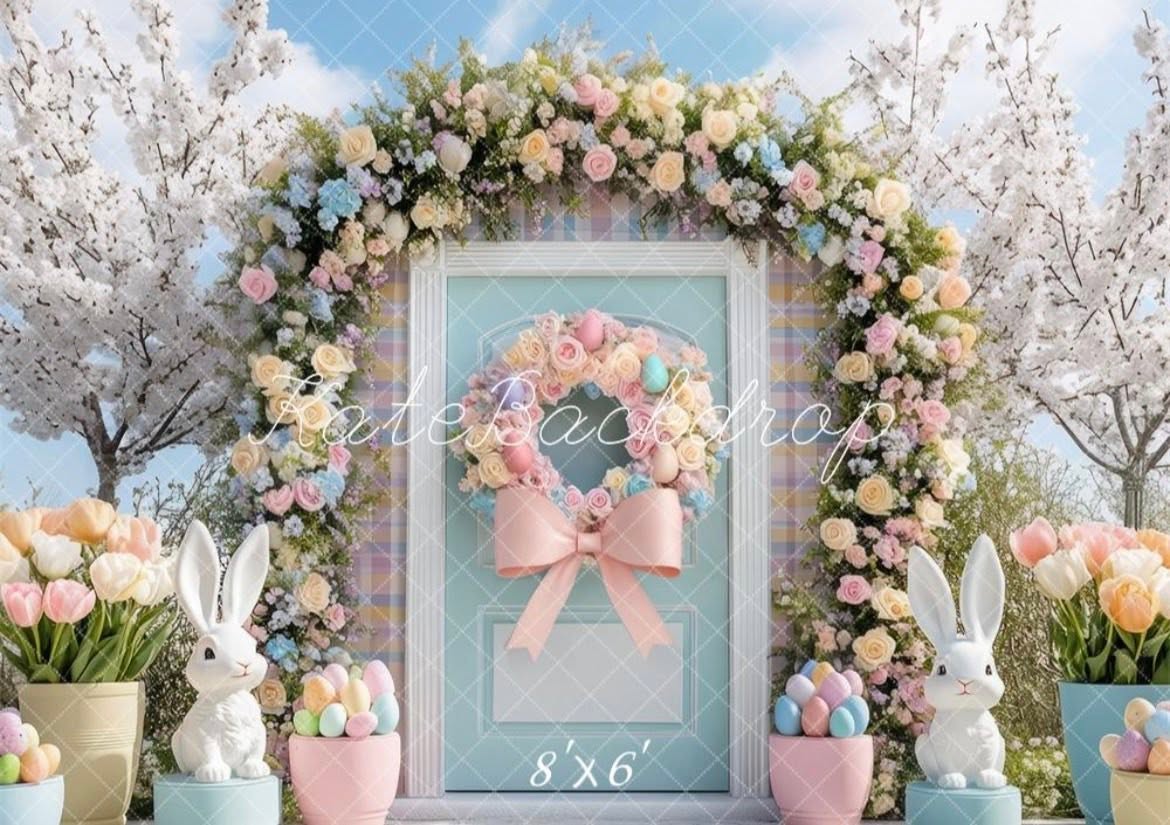 Pastel Easter Door backdrop