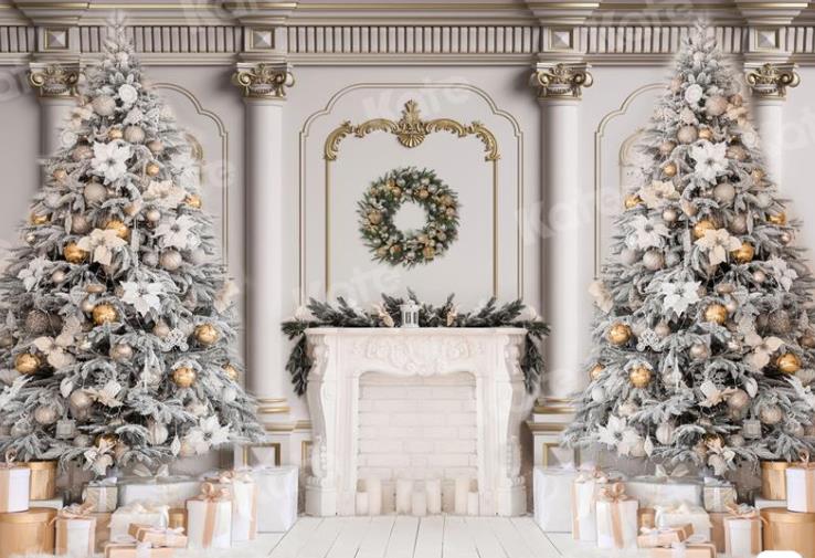 Grand White Mantel backdrop