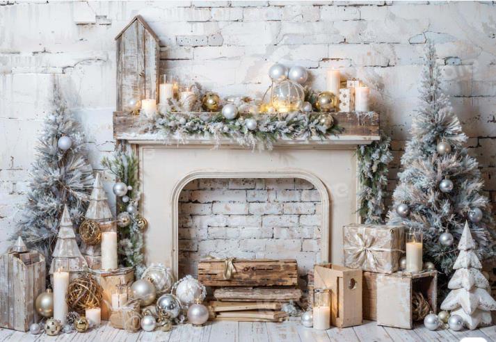 Whitewashed Mantel backdrop