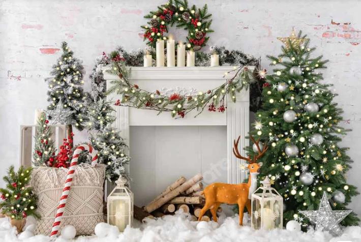 Reindeer Mantel backdrop