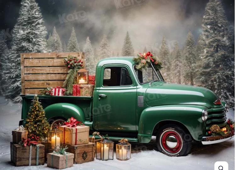 Vintage Green Truck backdrop