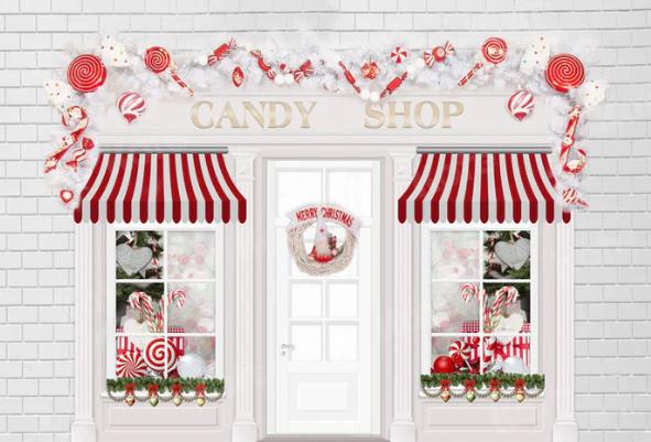 Christmas Candy Shop backdrop